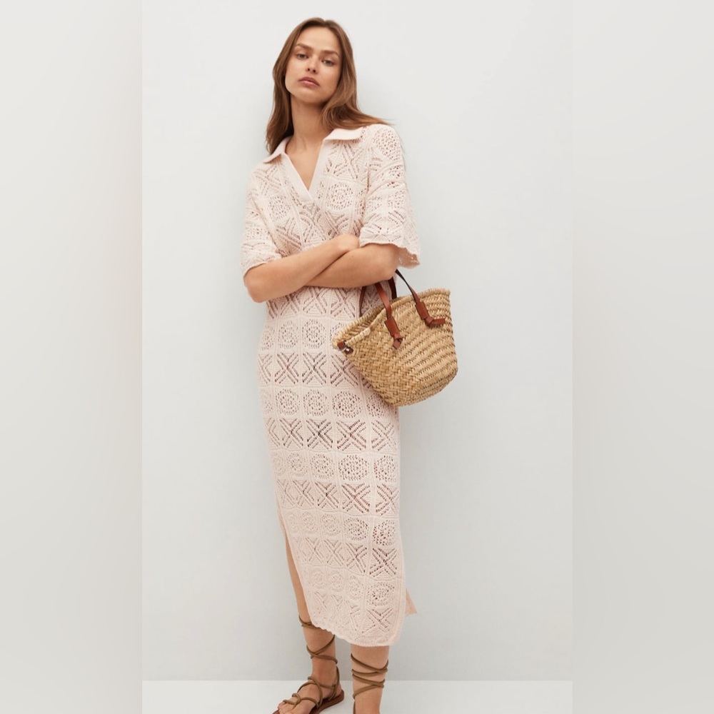 Crochet collared dress
